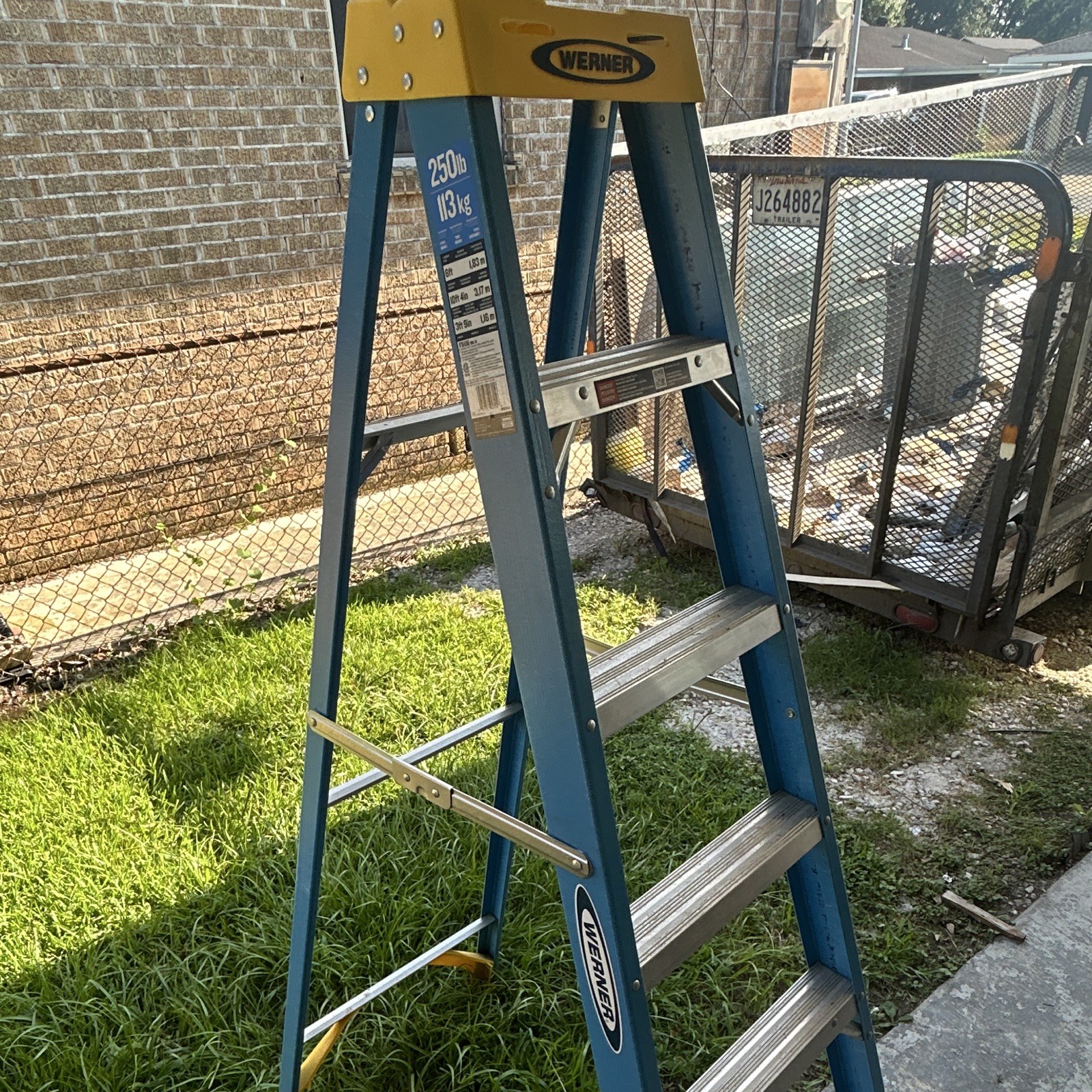 Werner FS106 6 ft Fiberglass Step Ladder, 250 lb Duty Rating