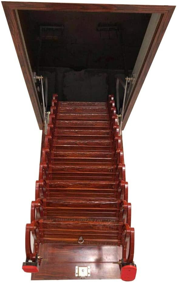 Attic Ceiling Ladder Red Loft Wall Ladder Stairs 9.8ft Ceiling Mounted 660Pounds