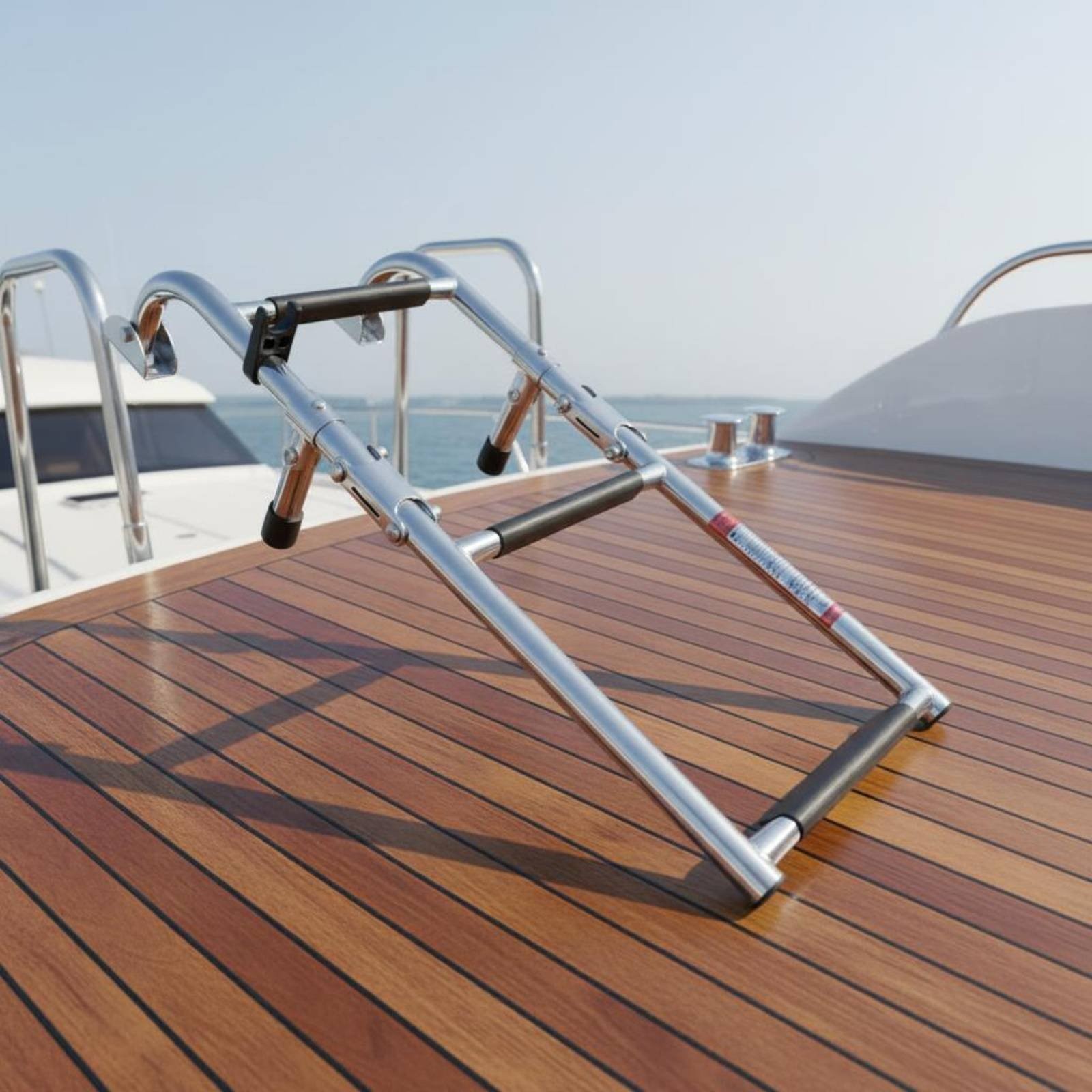 Stainless Steel Folding Boat Ladder Robust Duty Boating Hardware Removable