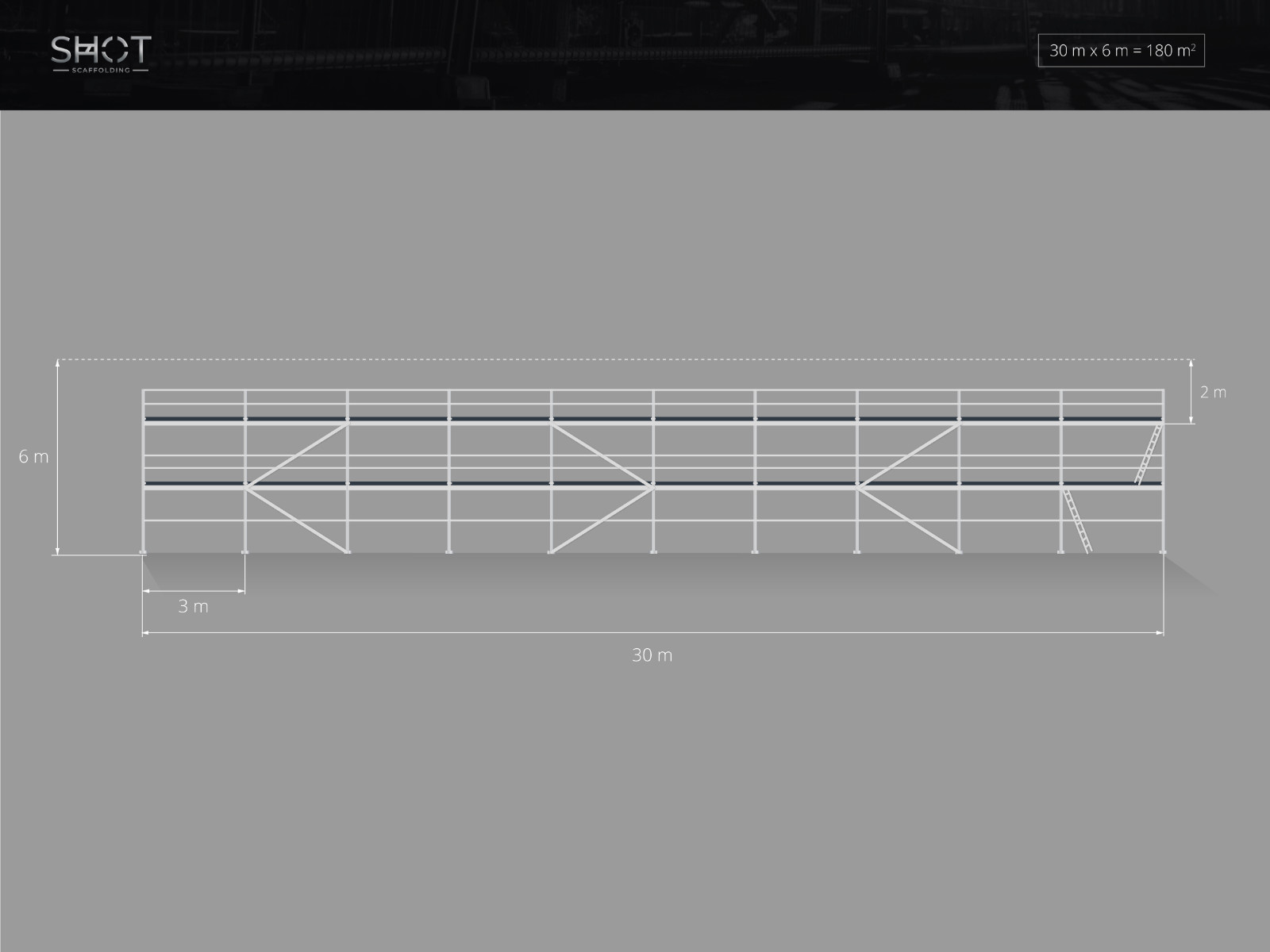 180m² Scaffolding Aluminium scaffolding Schelărie Frame Alu-scaff 74