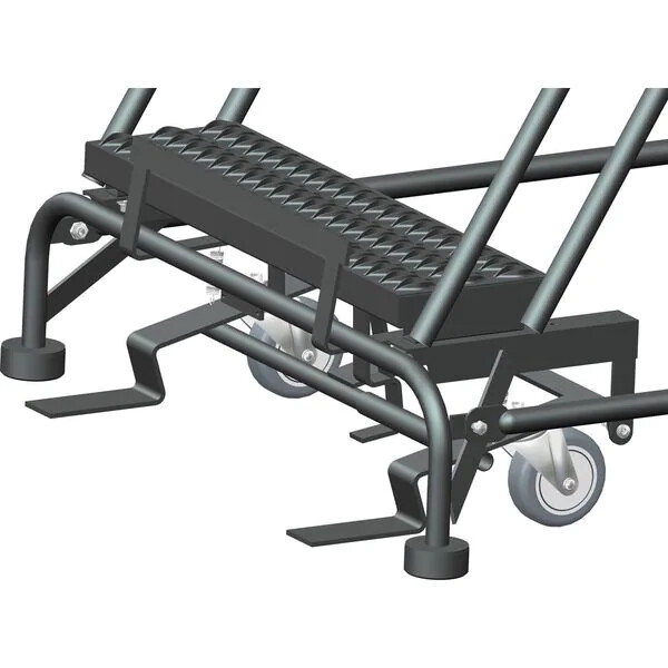 NEW! Ballymore 143in H Steel Rolling Ladder-11 Step Serrated-450lb Load Cap!!
