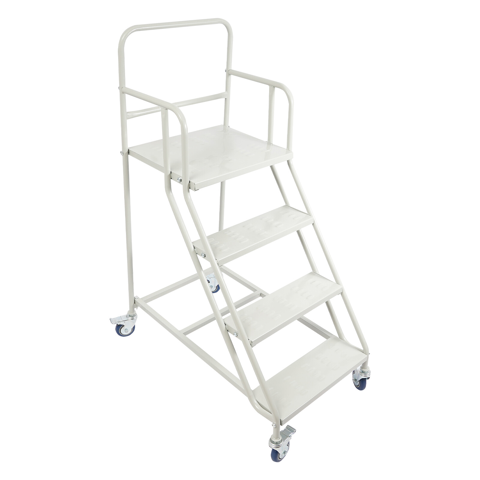4 Steps Rolling Stair 40″ Industrial Warehouse Ladder Floor Standing Stair 400kg