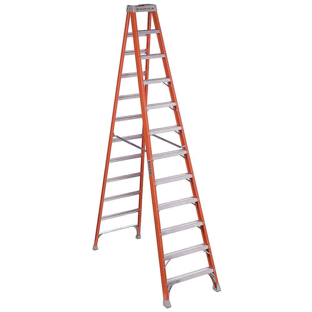 LOUISVILLE FS1512 Stepladder,Fiberglass,12 ft H,300 lb Cap 1CMR2