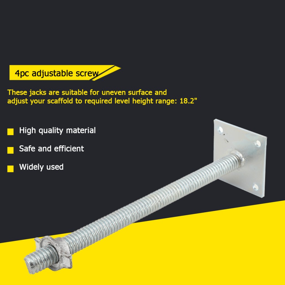 4pcs Adjustable Leveling Jacks 18inch Scaffolding Solid Screw Jack Alloy Steel