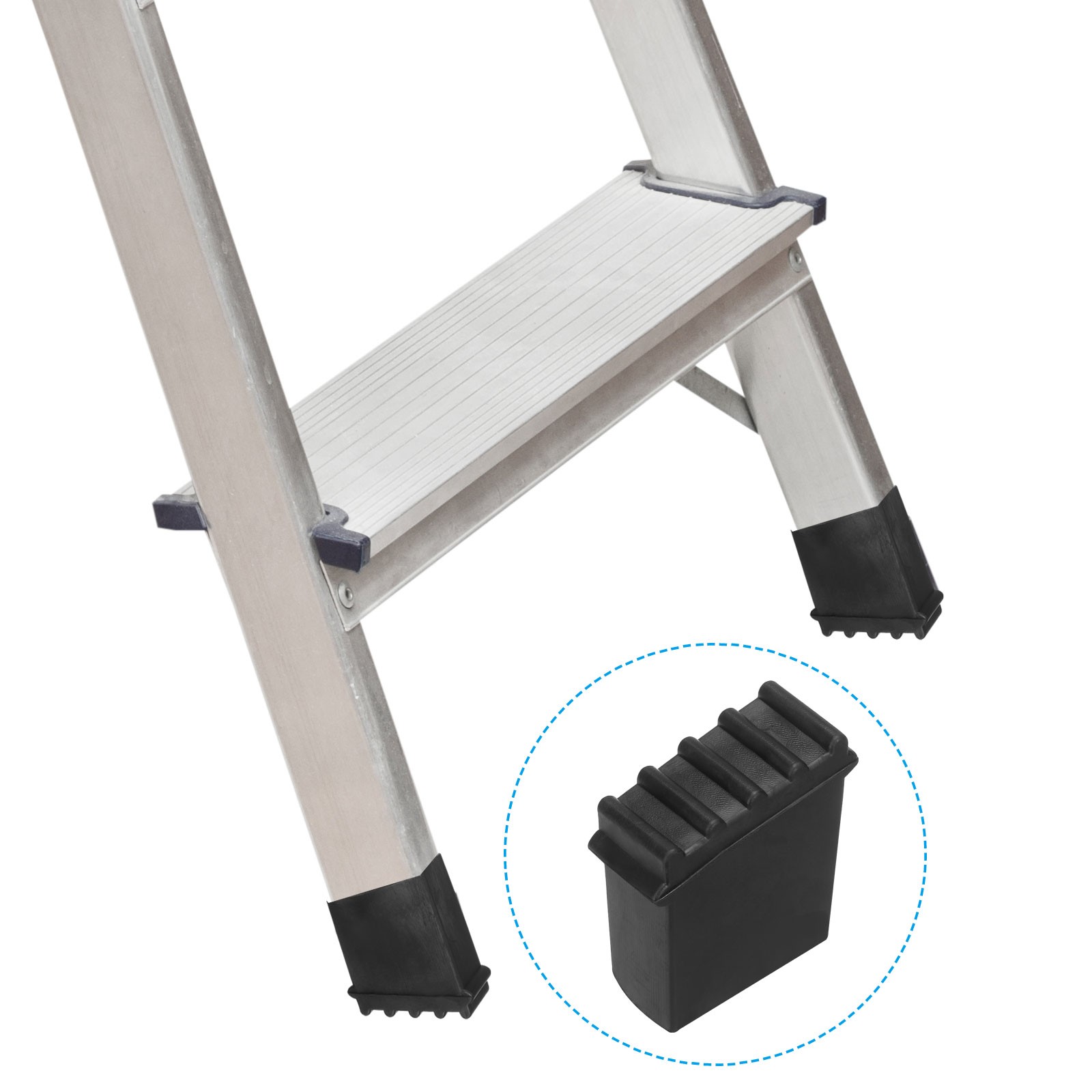 4 Pack Step Ladder Foot Mat Herringbone Ladder Feet Cover Black