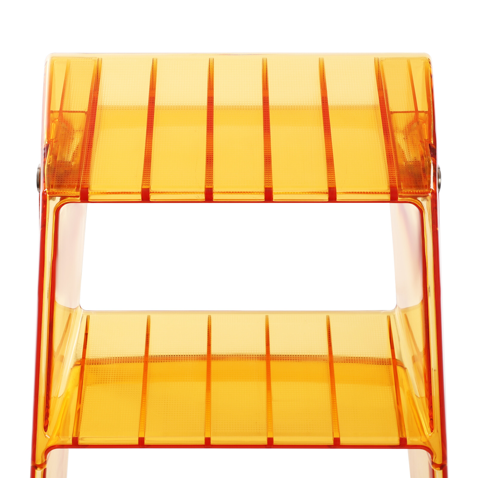 3-Step Folding Step Stool 100 kg Capacity PC & Iron Orange