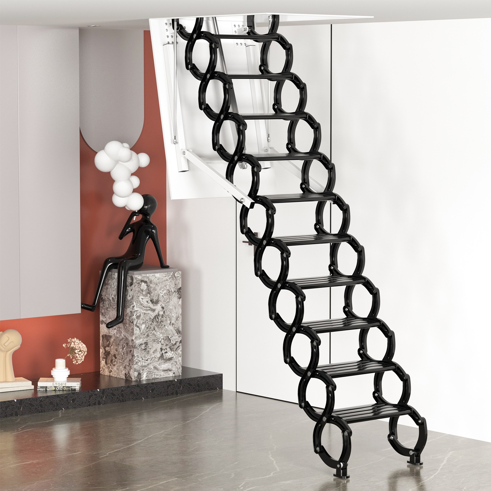 Electirc attic ladder Aluminum folding 9.5ft with remote for loft ‘
