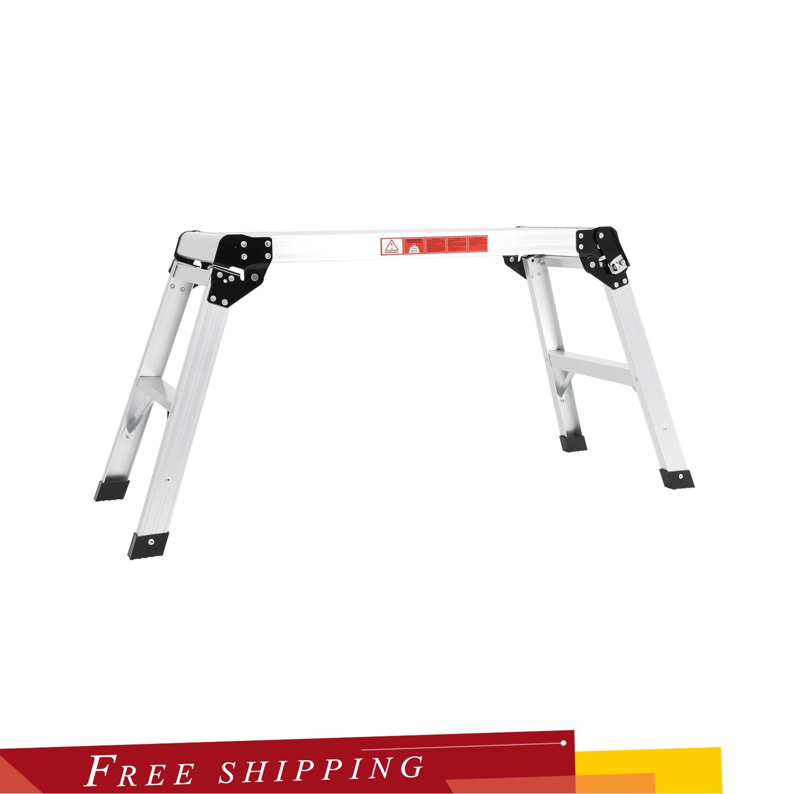 30″ Aluminum Step Folding Work Platform Drywall Ladder 330lbs Non-slip Bench