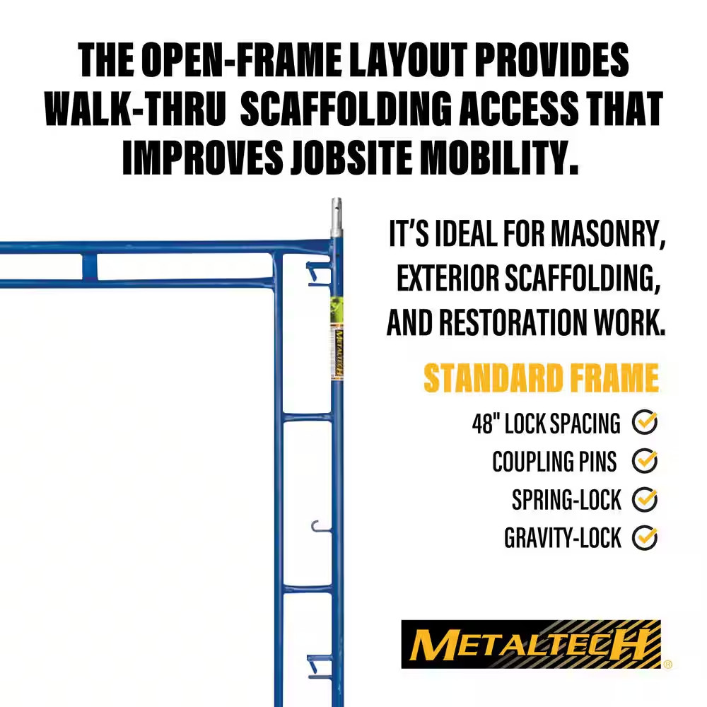 Saferstack Series 76 In. X 60 In. Blue Mason Walk-Through Arch Scaffold Frame, (