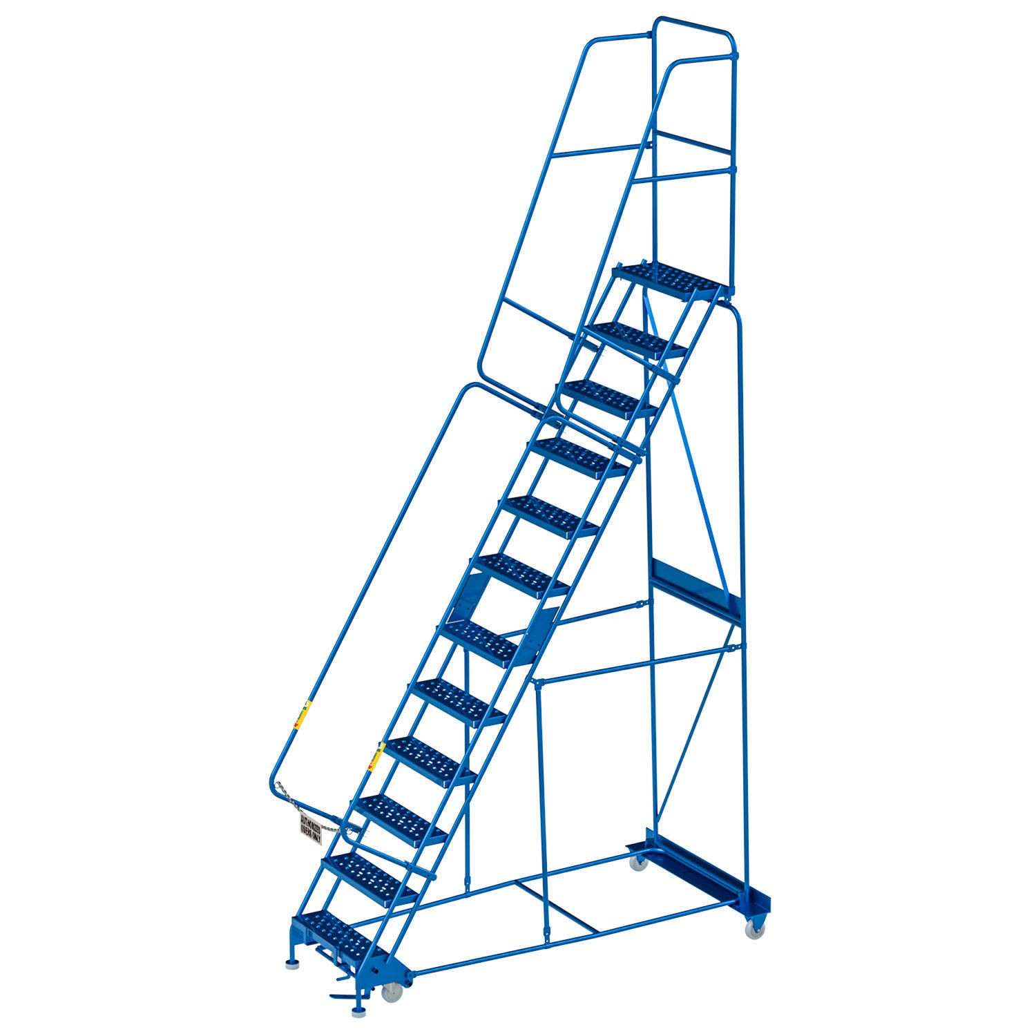 Global Industrial 12 Step Steel Rolling Ladder with 24″W Perforated Step