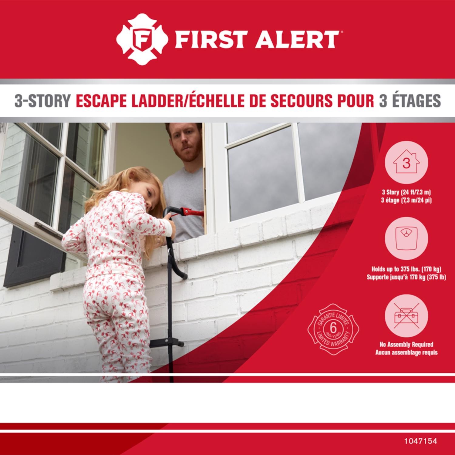 First Alert 24 ft. H Steel Fire Escape Ladder 375 lb. cap.