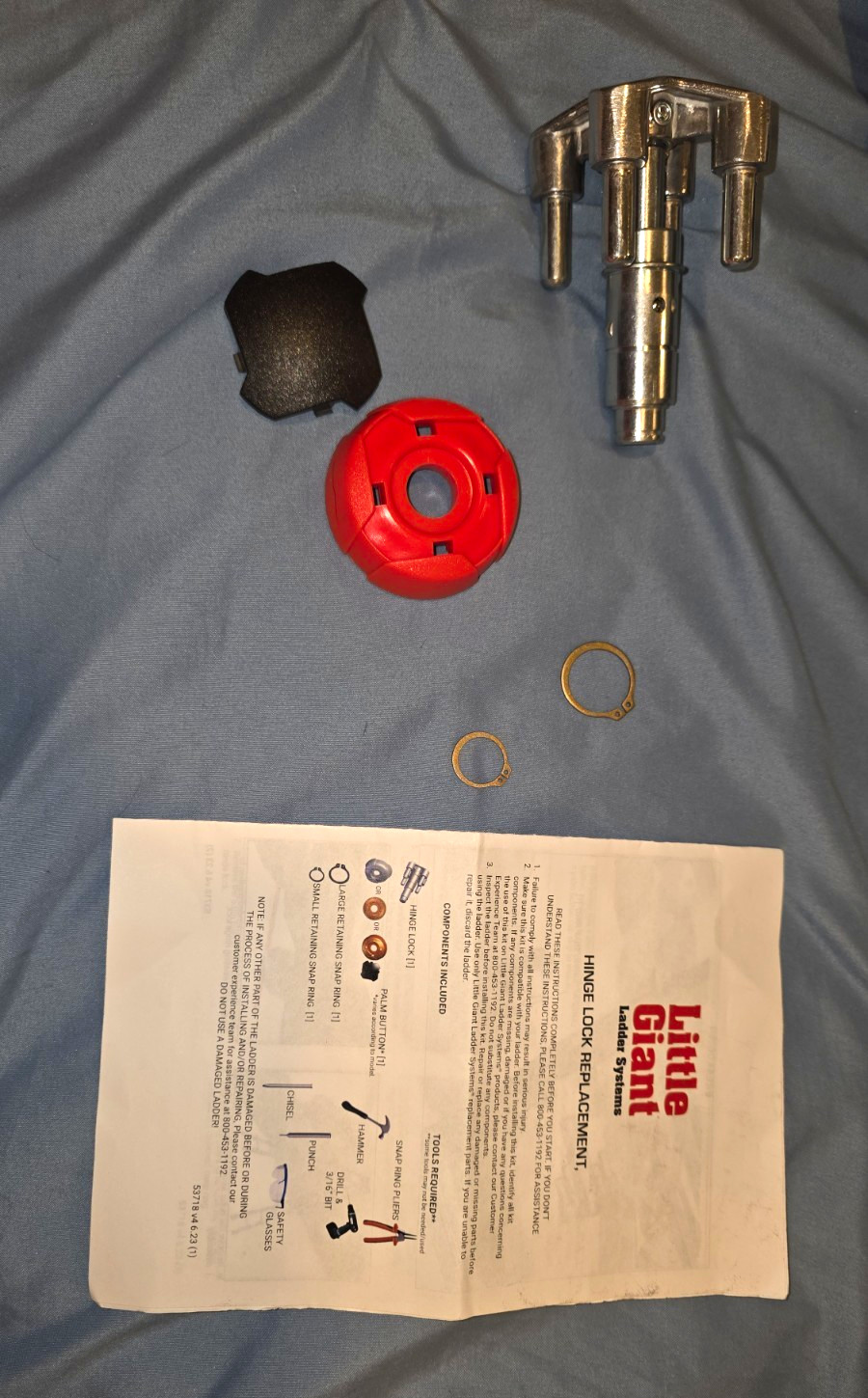 Little Giant Revolution Hinge Lock/Palm Button Kit 31212 w/ Hardware