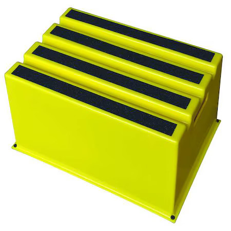 Box Step, 1 Steps, 500 Lb Load Capacity, 12 In Overall Height, Plastic, Yellow,
