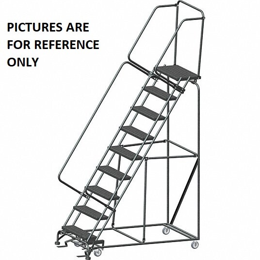 NEW! Ballymore 143 in H Steel Rolling Ladder, 11 Steps, 450 lb Load Capacity!!