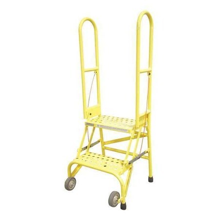 COTTERMAN SAS2A6E10B8C2P6 50 in H Steel Rolling Ladder, 2 Steps, 350 lb Load