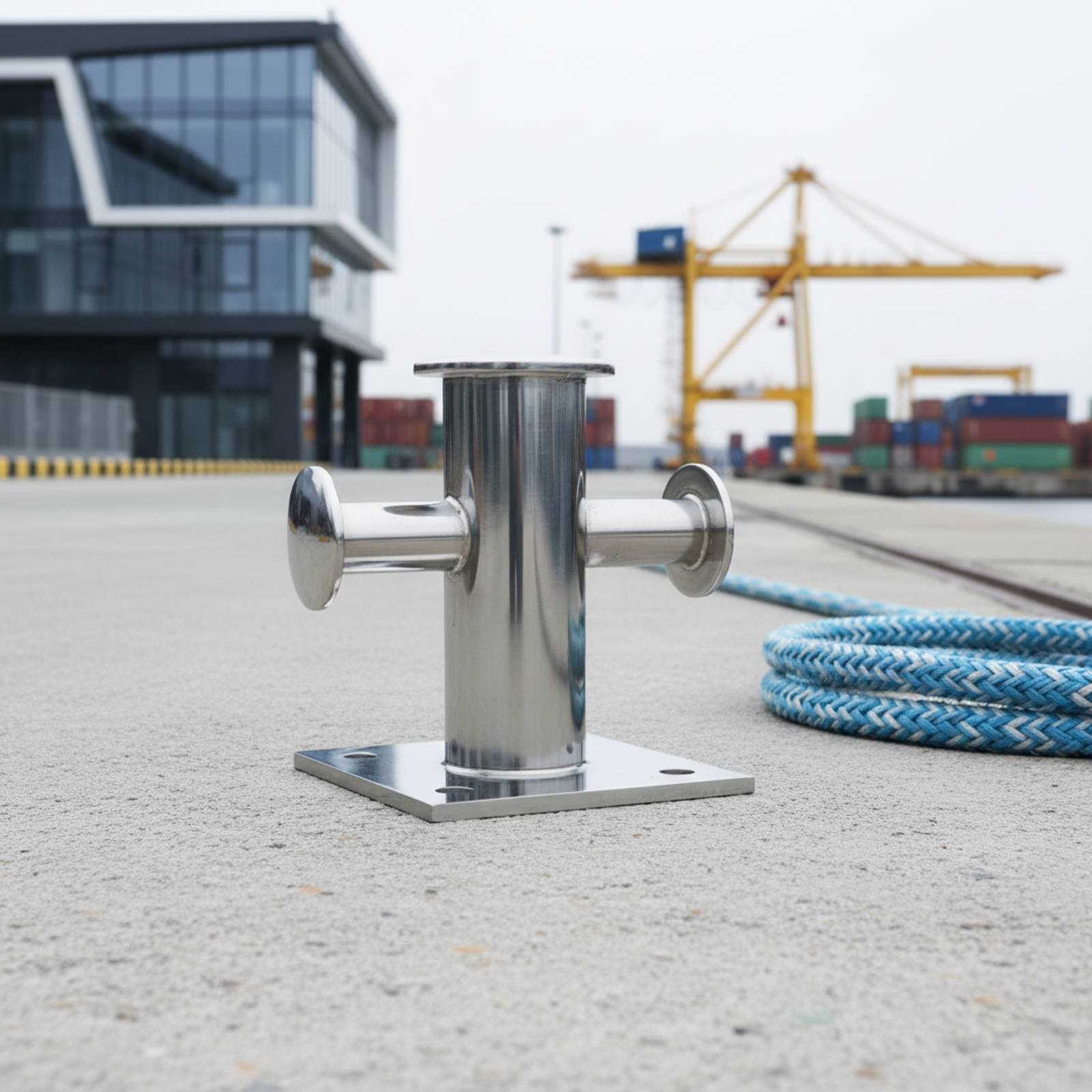Cross Docking Bollard Polished Finish Stainless Steel Dock Bollard for Marina