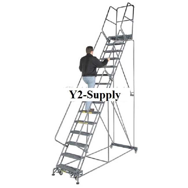 NEW! Grip 24″W 6 Step Steel Rolling Ladder 14″D Top Step- Lock Type B!!