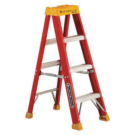 Louisville L-3016-04 4 Ft Fiberglass Stepladder, 300 Lb Capacity