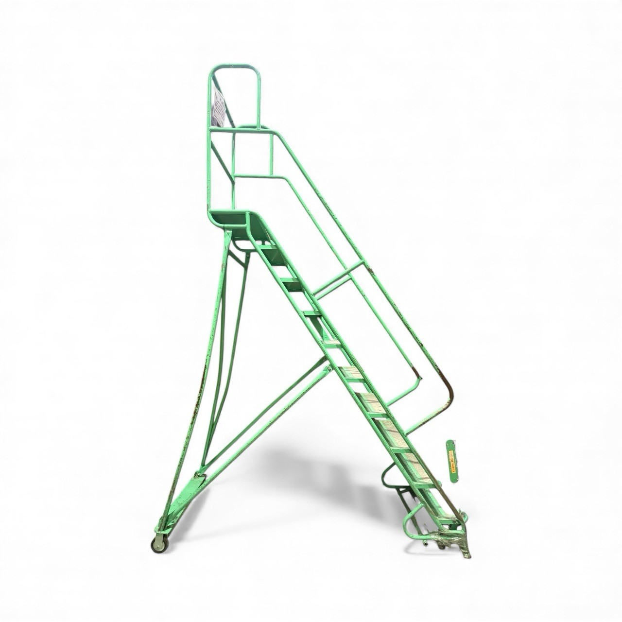 Industrial Rolling Warehouse Steel Ladder w/ Platform – 93” Height