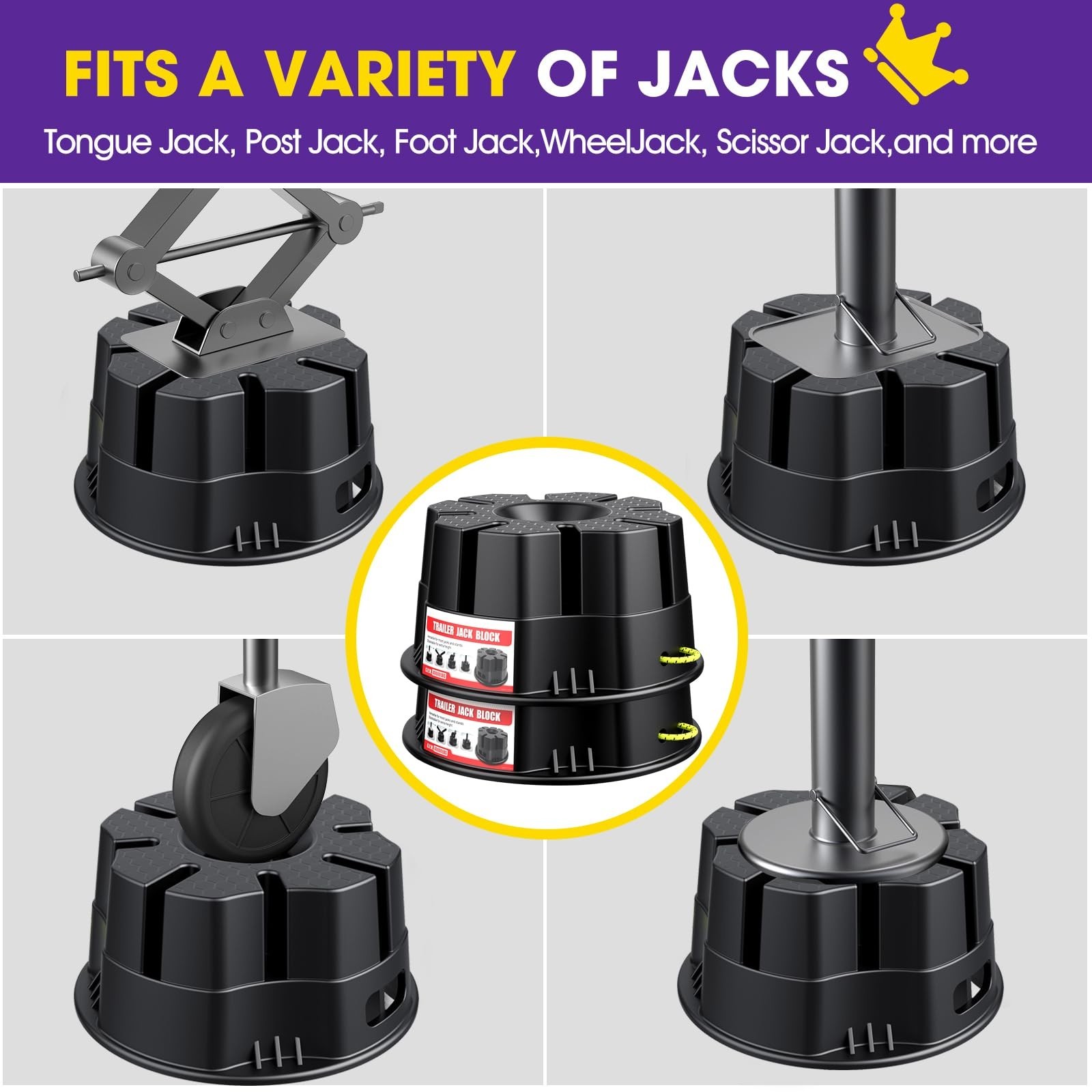 Heavy Duty RV Jack Blocks, Durable Trailer RV Leveling Blocks for Any Tongue,…