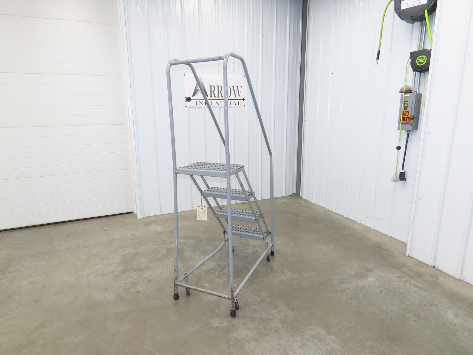Cotterman 1204R Rolling Ladder Narrow Aisle 4 Step 12″ Platform 40″ Top Step