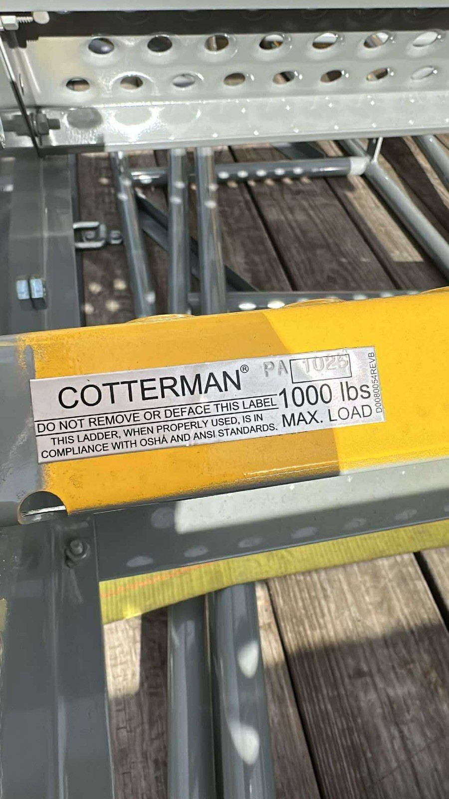 COTTERMAN Rolling Ladder: 10 ft Platform Ht, Foot-Activated Step Lock, Steel