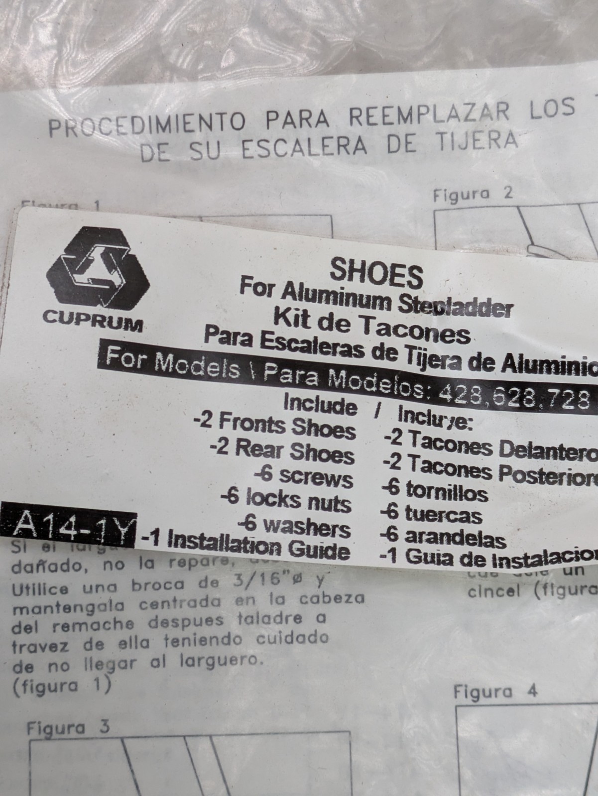 Cuprum Ladder Shoe Kit A14-1Y Made in USA New in Packaging