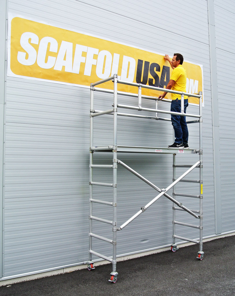 Scaffold USA 7 ft Folding Aluminum Scaffold Tower with guardrail