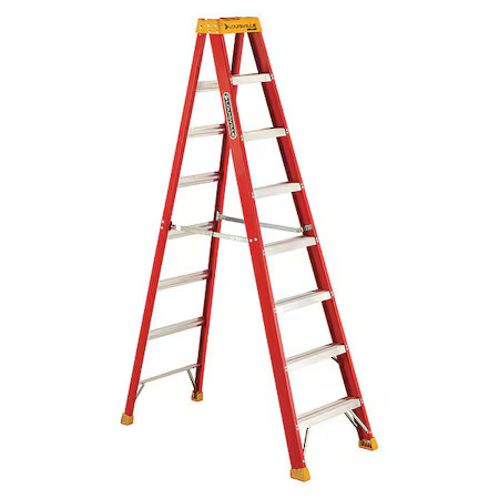 Louisville L-3016-08 8 Ft Fiberglass Stepladder, 300 Lb Capacity