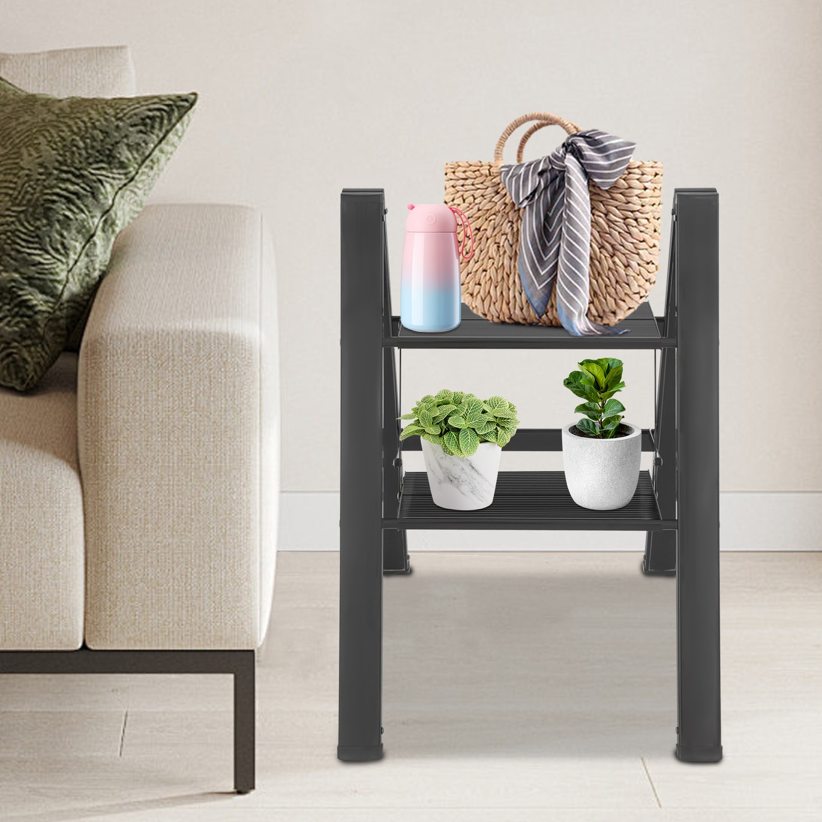 Folding Step Ladder Stool Multi-Purpose Aluminium Alloy Folding Heavy Duty