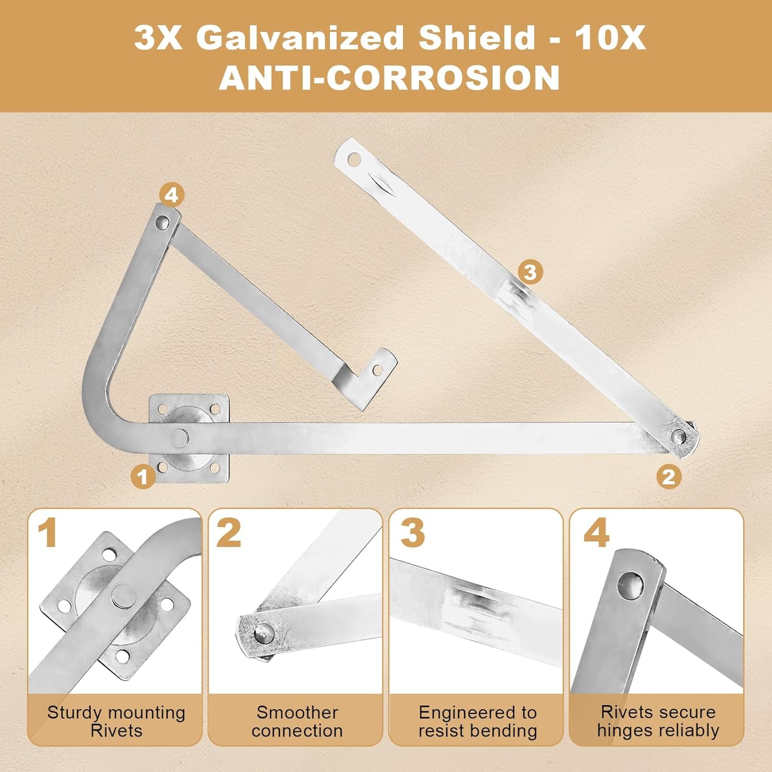 Attic Ladder Hinge Arms Compatible with Werner Mk5, WU2210, W2208, W2210