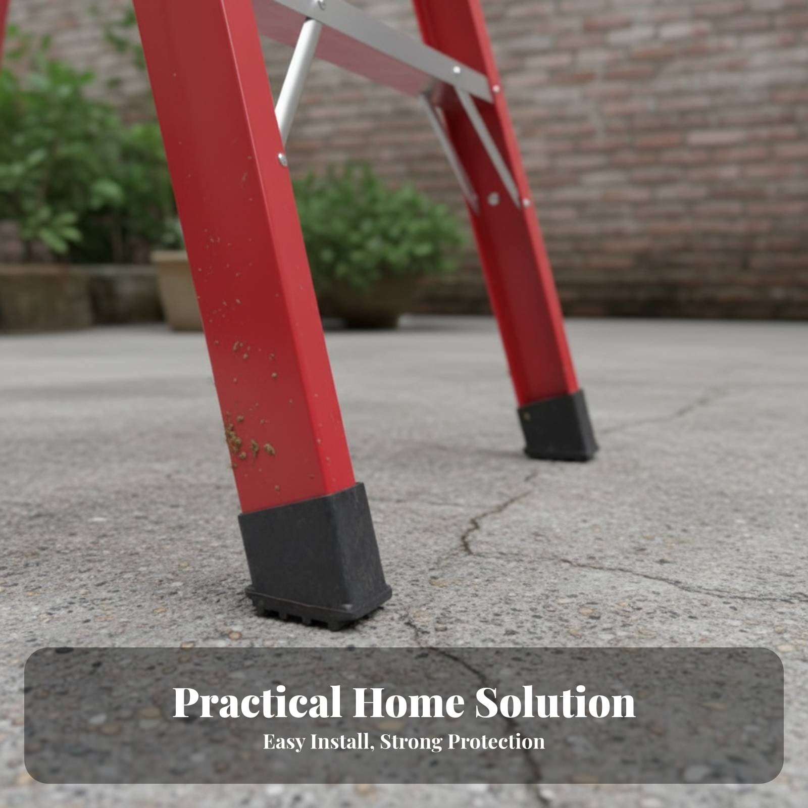 4 Pieces Anti-Slip Ladder Feet Wear-Resistant Rubber Ladder Leg Caps