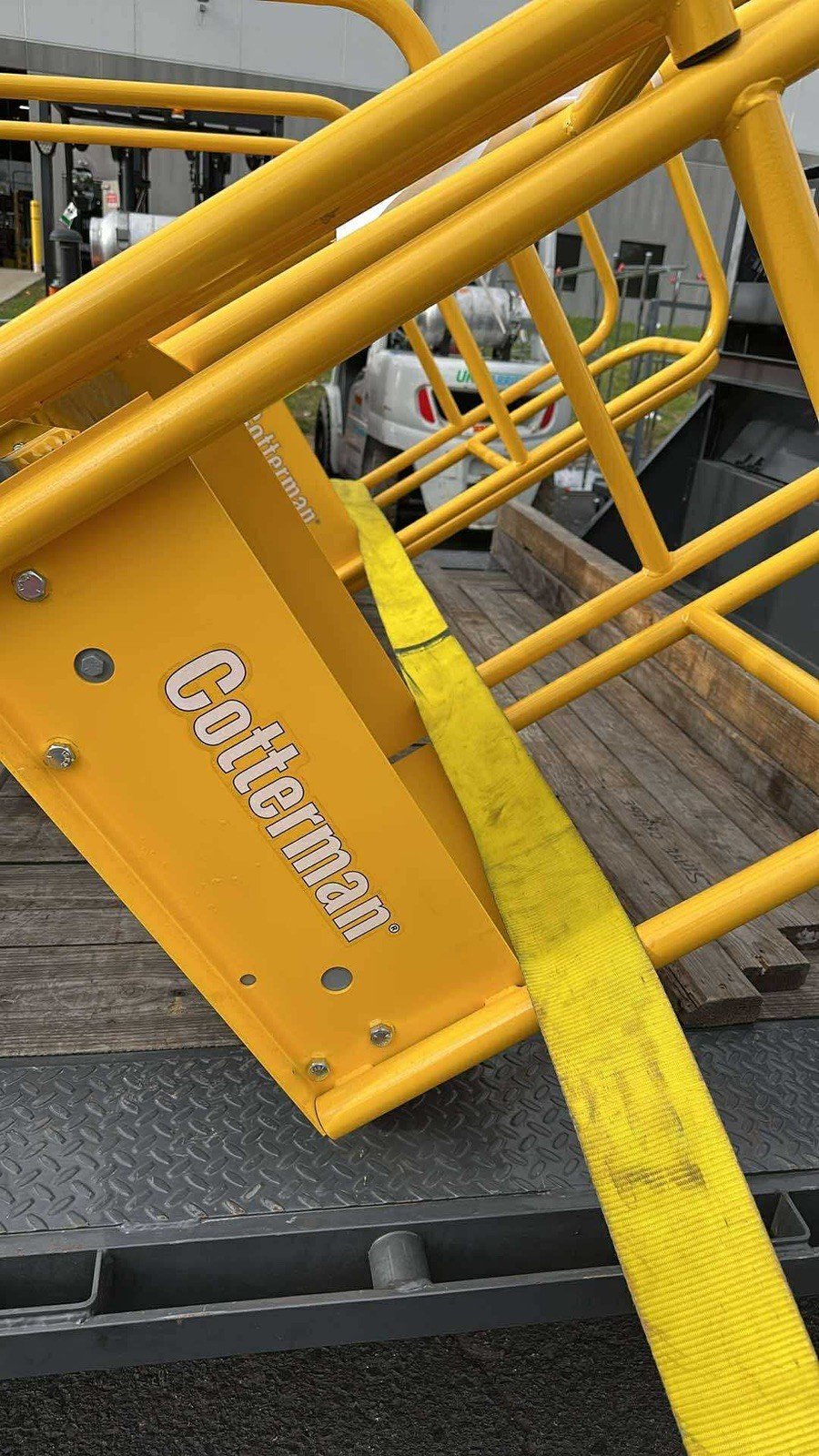 COTTERMAN Rolling Ladder: 10 ft Platform Ht, Foot-Activated Step Lock, Steel