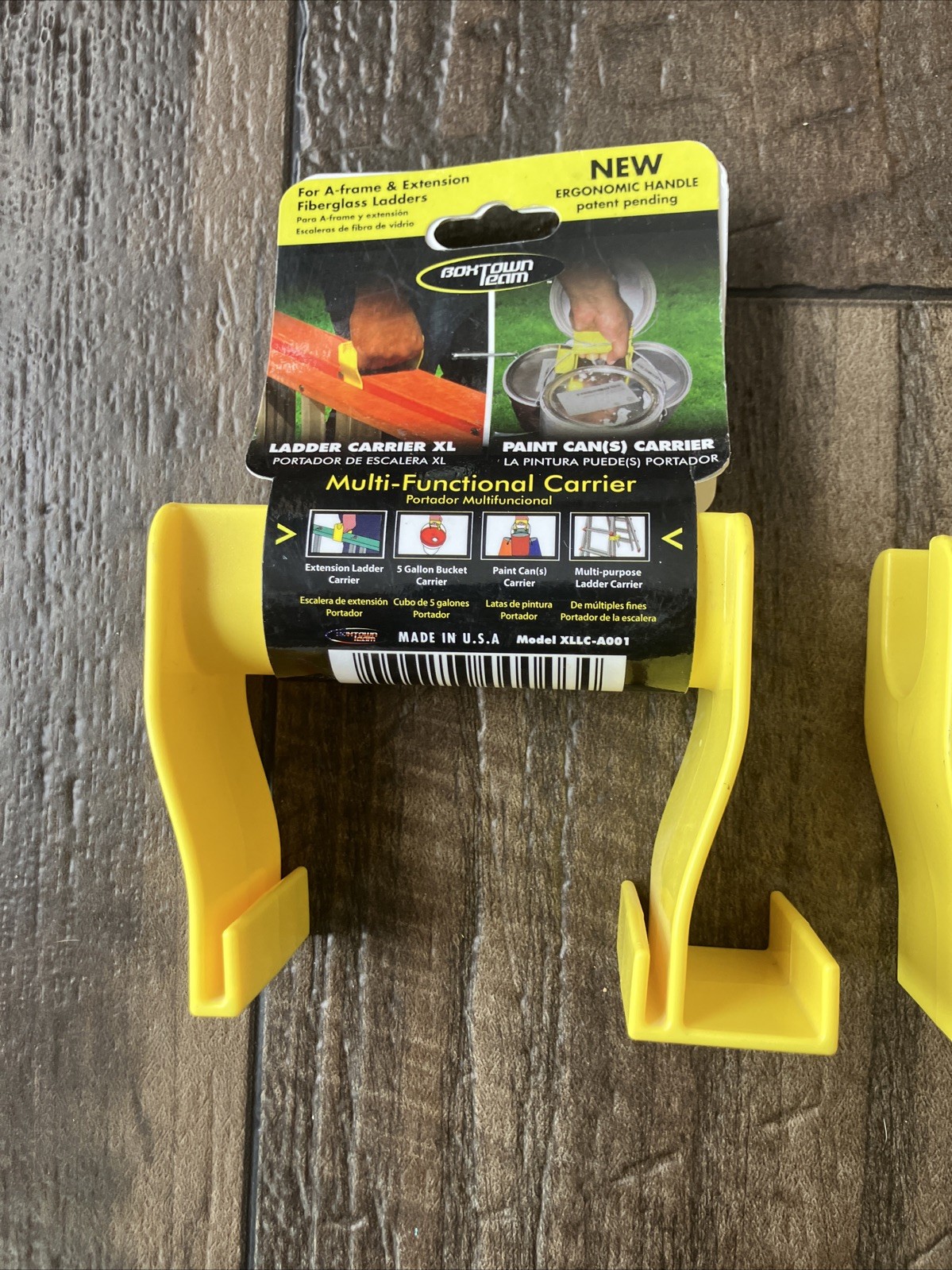 Lot Of 2 Boxtown Team XL Carrier Plastic Yellow Multi-Functional Ladder Carrier