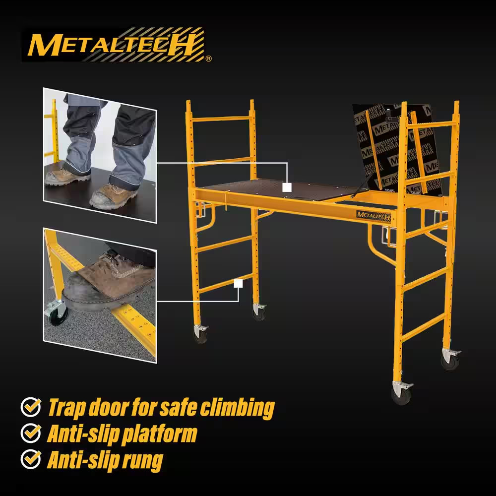 Safeclimb 6 Ft. Baker Scaffold with Platform and Included Trap Door, 1250 Lbs. L