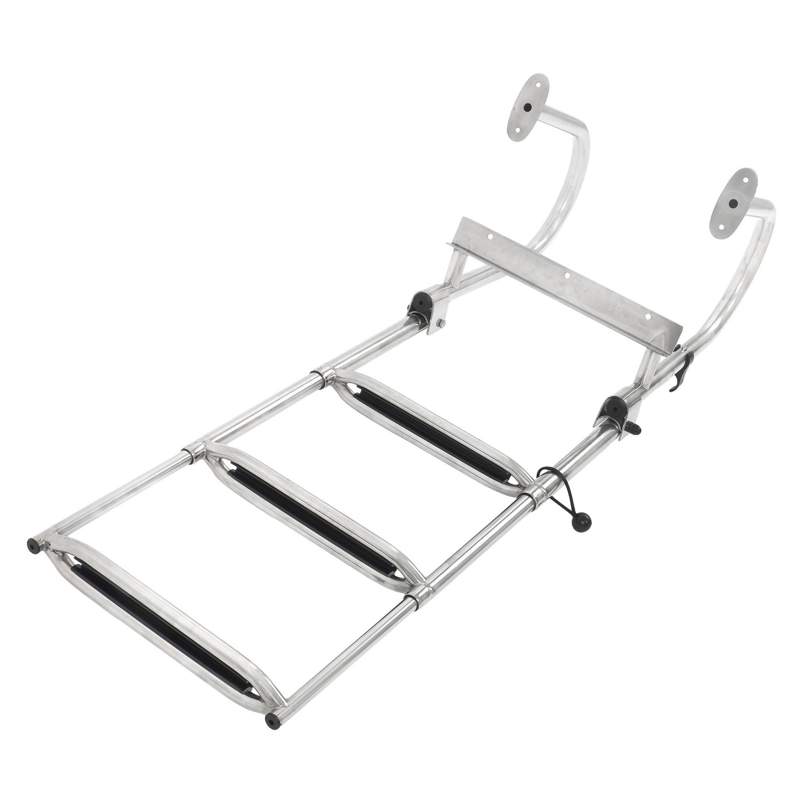 Marine 3 Step Stainless Steel Telescoping Boarding Ladder Folding Heavy Duty