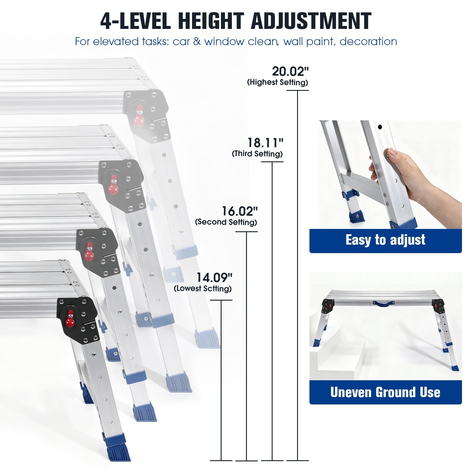Aluminium Work Platform 660 Lbs, Portable Scaffolding with