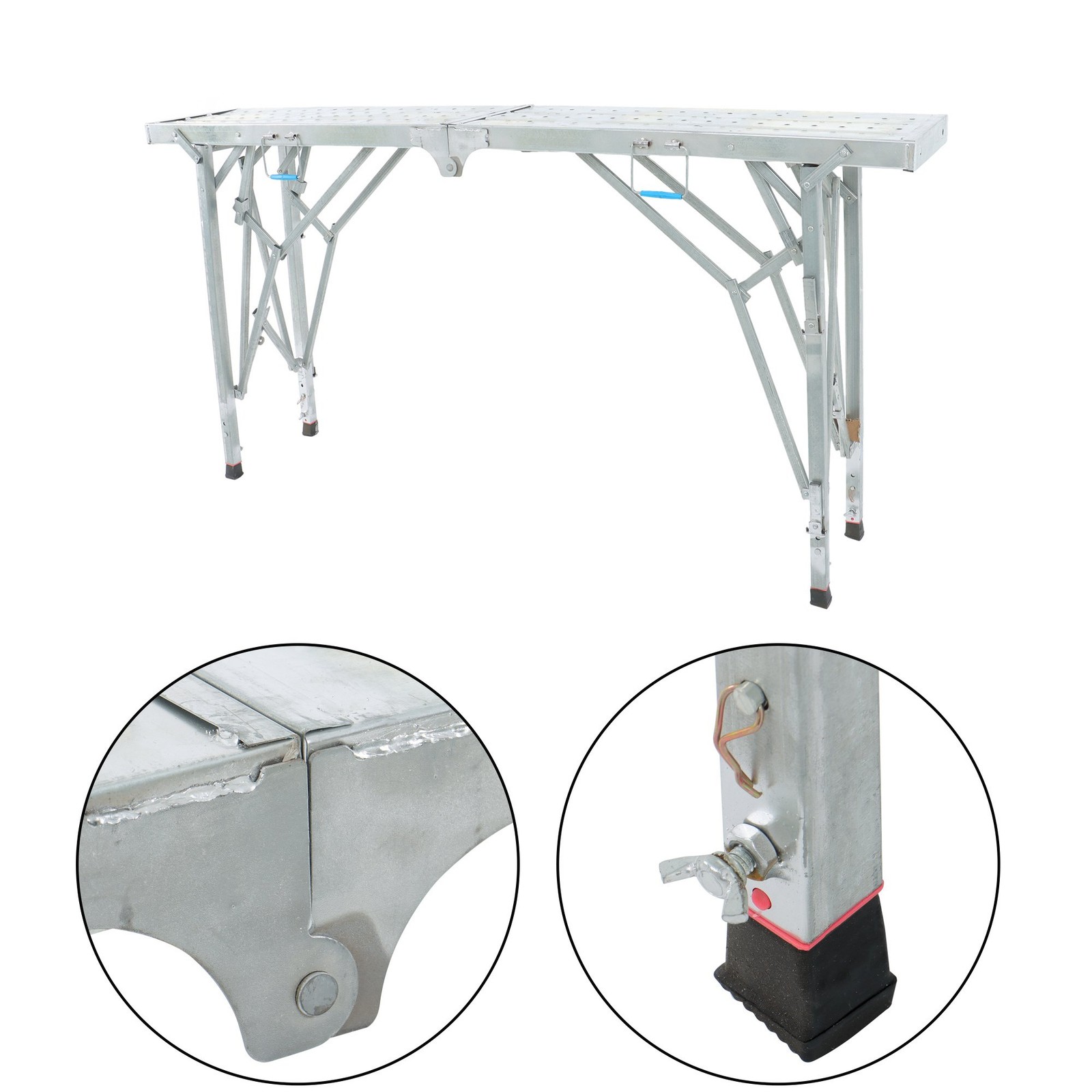 1.8m Aluminum Alloy Portable Folding Scaffold Work Platform Adjustable Height