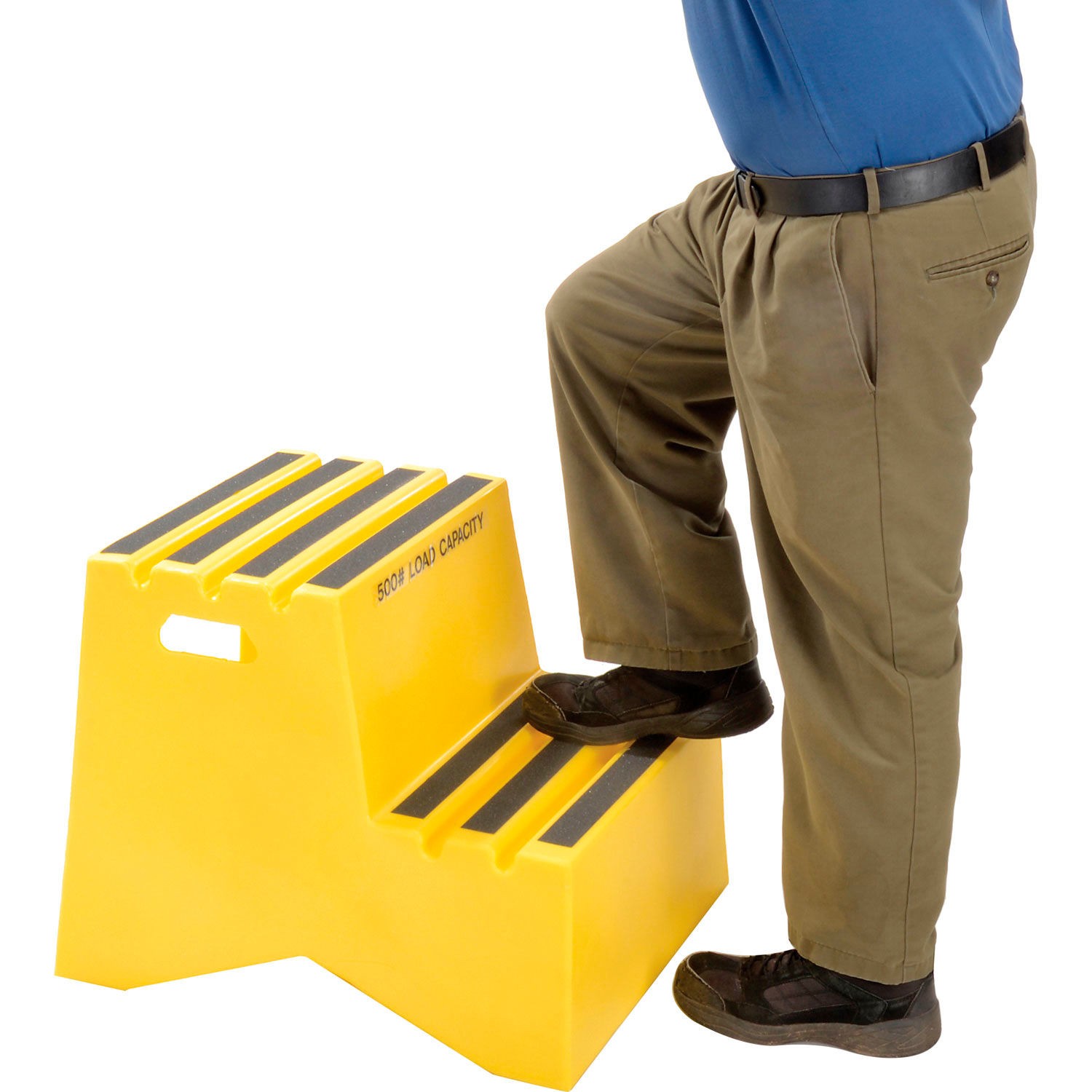 2 Step Plastic Step Stand 21″W x 24-1/2″D x 19-1/2″H Yellow