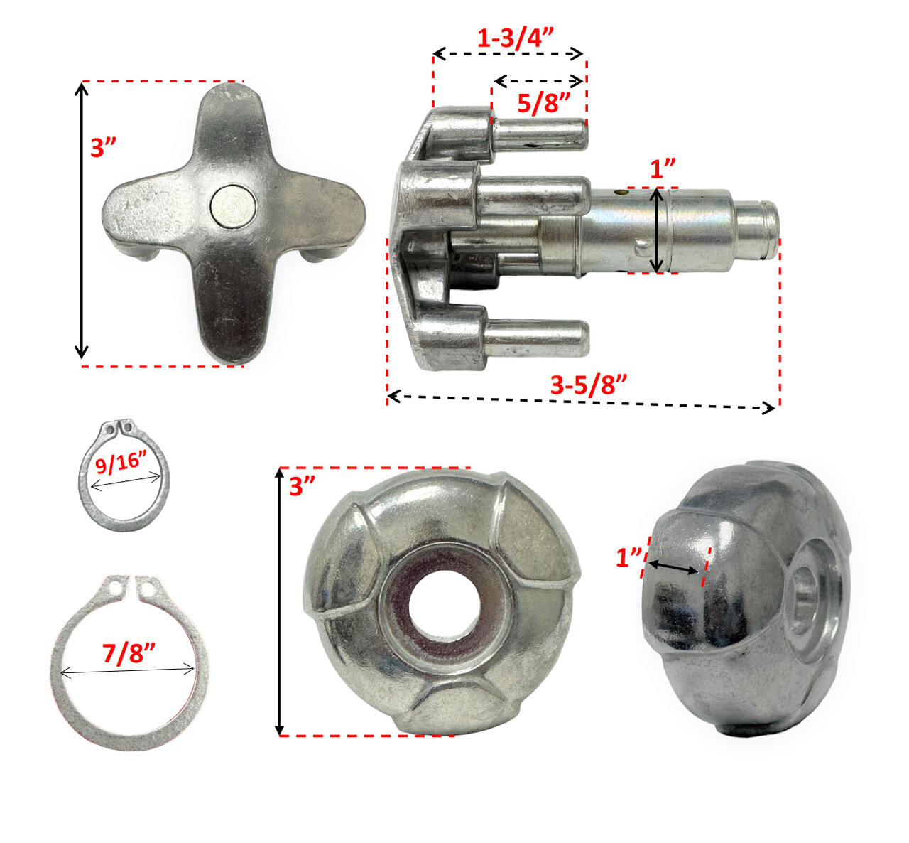Little Giant Ladder Quad Lock Steel Palm Button Assembly Kit 31213