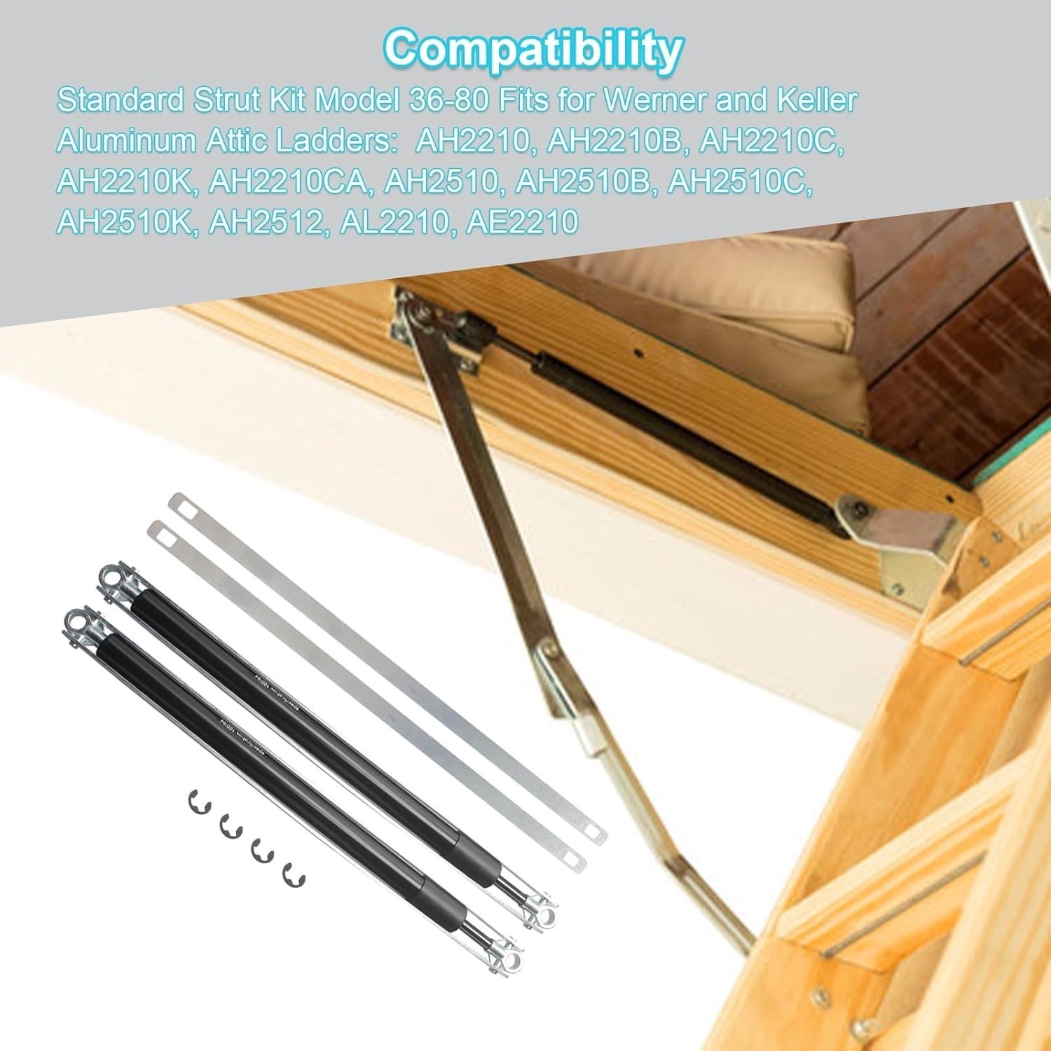 Attic Ladders Standard Strut Kit Fits for Werner AH2210 AH2210B AH2210K AH2210CA