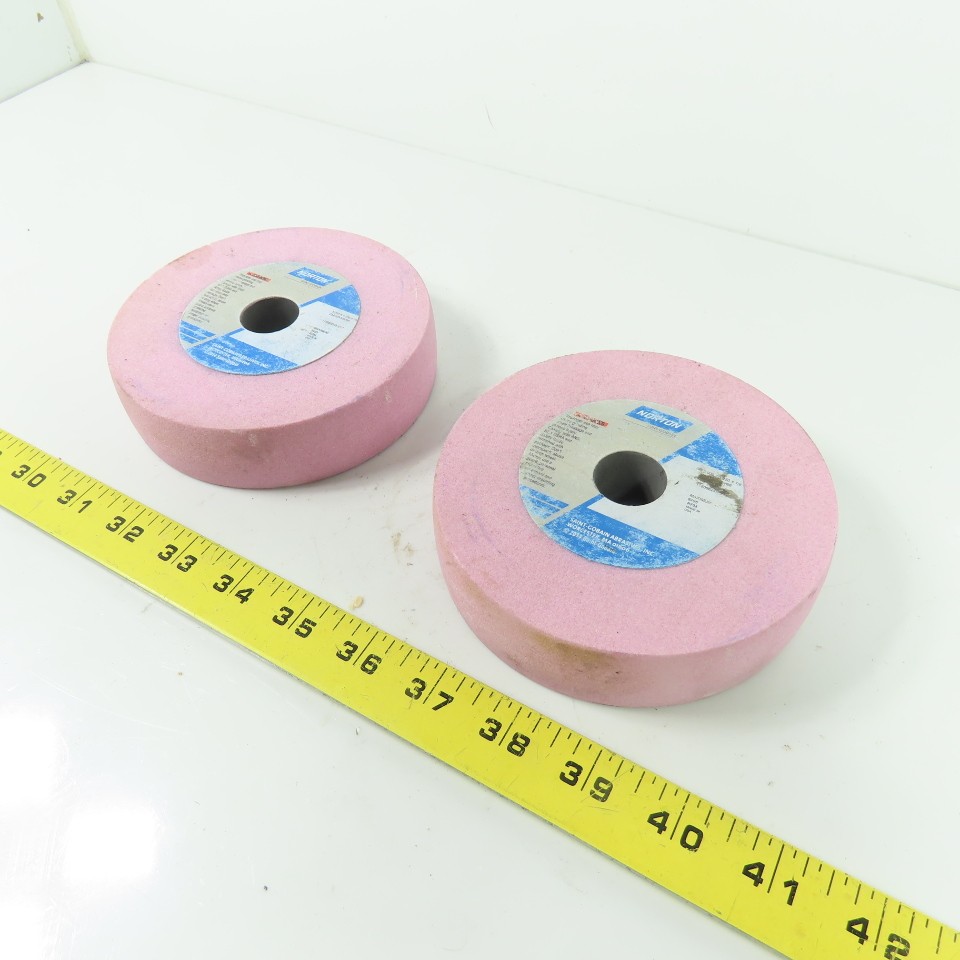 Norton 25A100-K8VBE Pink Vitrified Grinding Wheels 5″x 1.25″x .75″ Lot Of 2