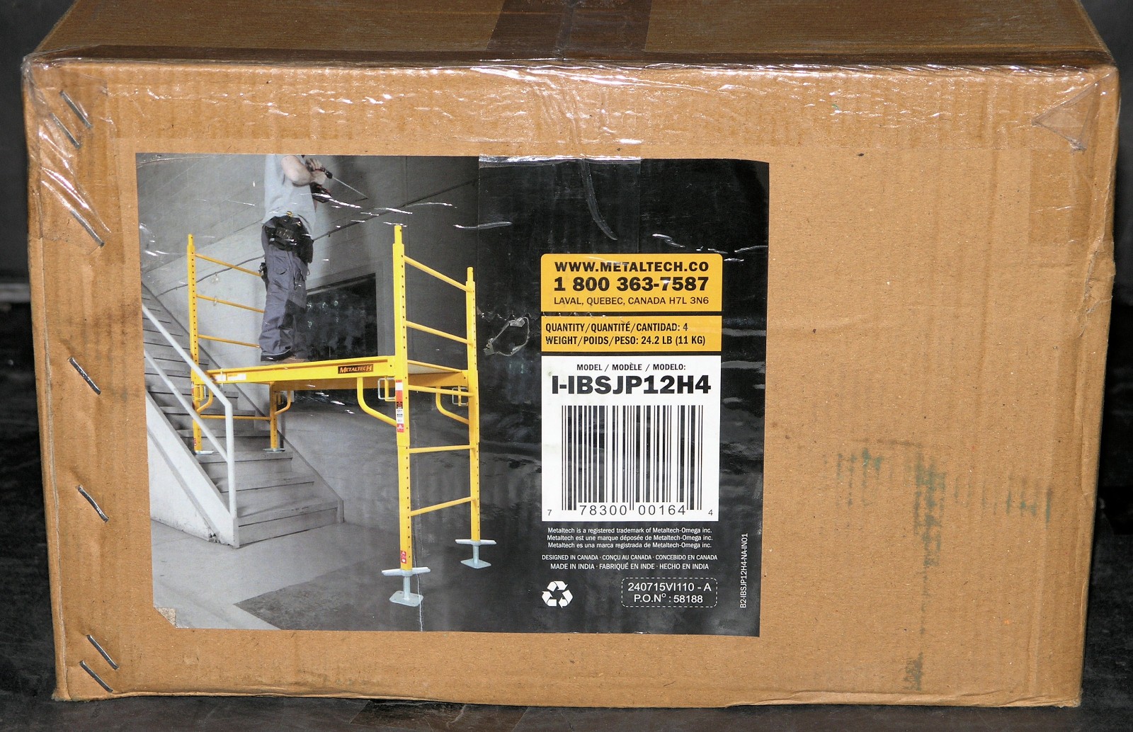 MetalTech Scaffolding Platform 12″ Leveling Jacks Galvanized Steel 4-Pack NIB