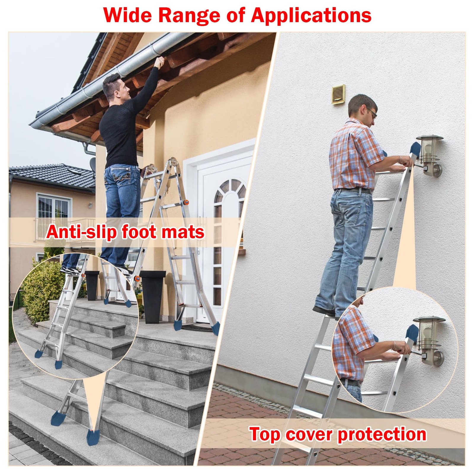FixIdea AC19-2 Extension Ladder Covers Rubber End Caps Mitts 2 Pack