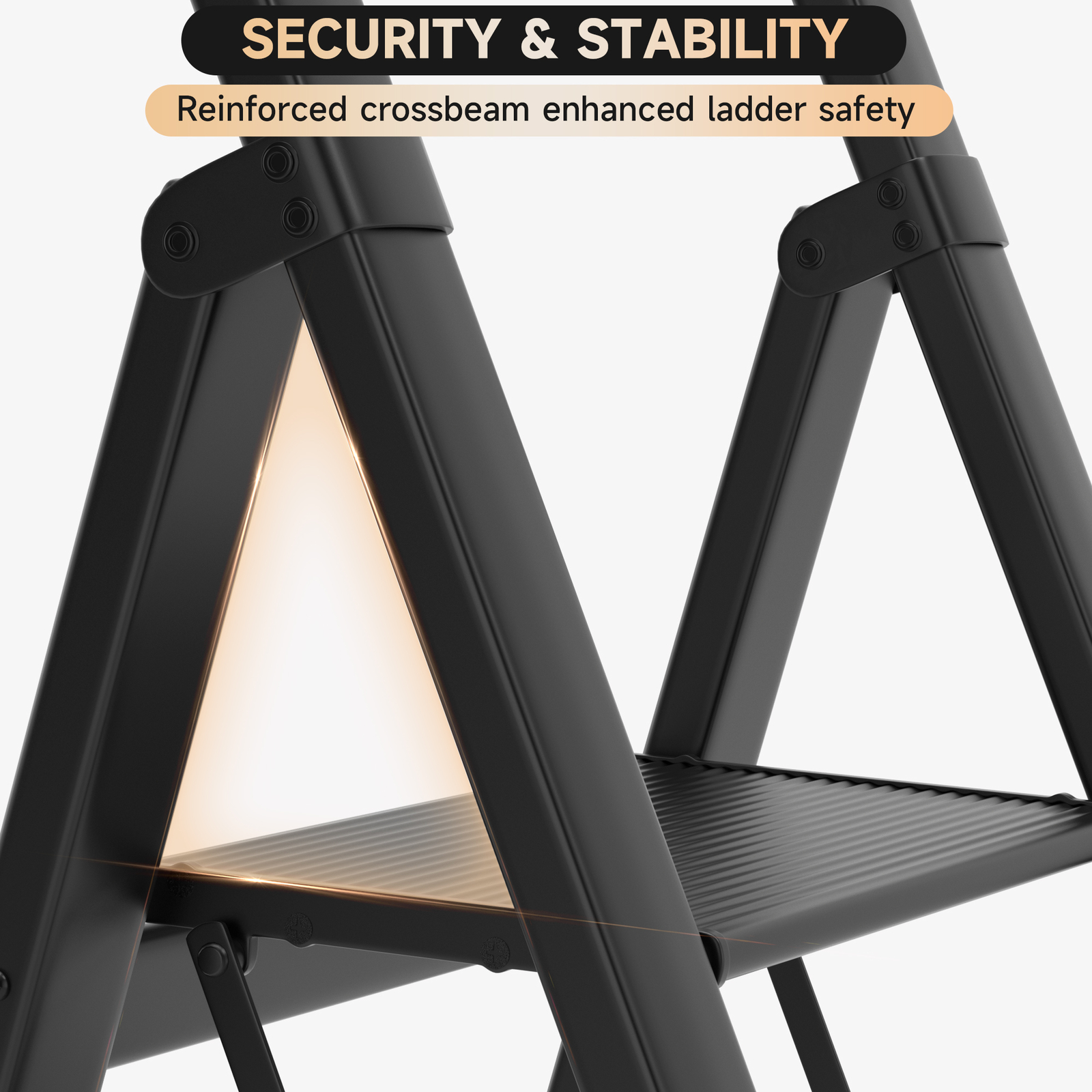 5 Step Ladder, Foldable Step Stool, Aluminum Step Ladder with Anti-Slip Pedal E4