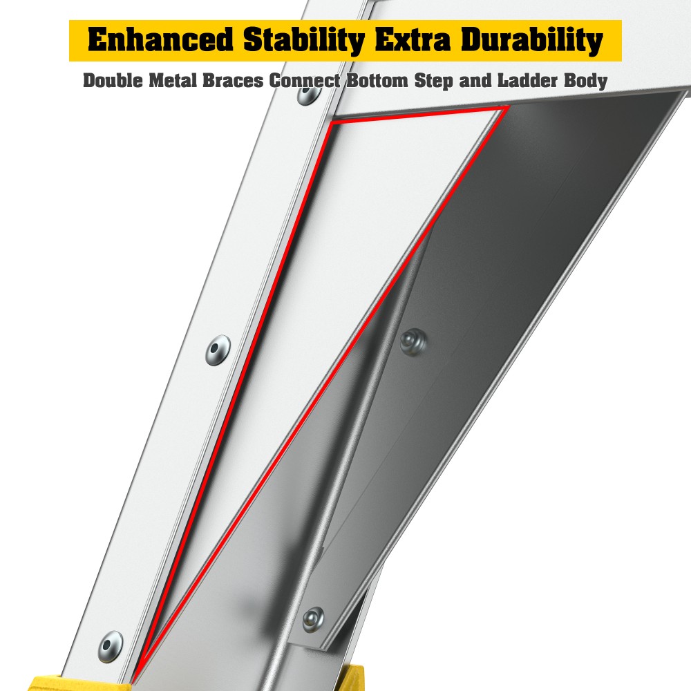 5 Step 375 Lbs Aluminum Rolling Platform Ladder Rolling Work Cart