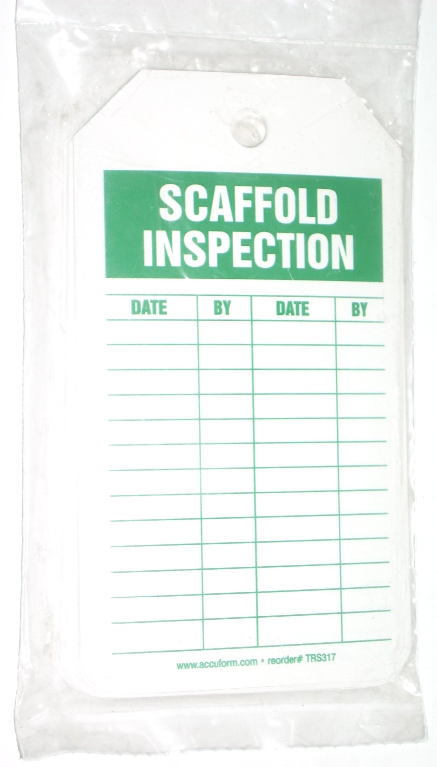Scaffold Inspection Tags 3 1/4 x 5 3/4 Cardstock 2 Column Sets, 2 Sided – 25pk
