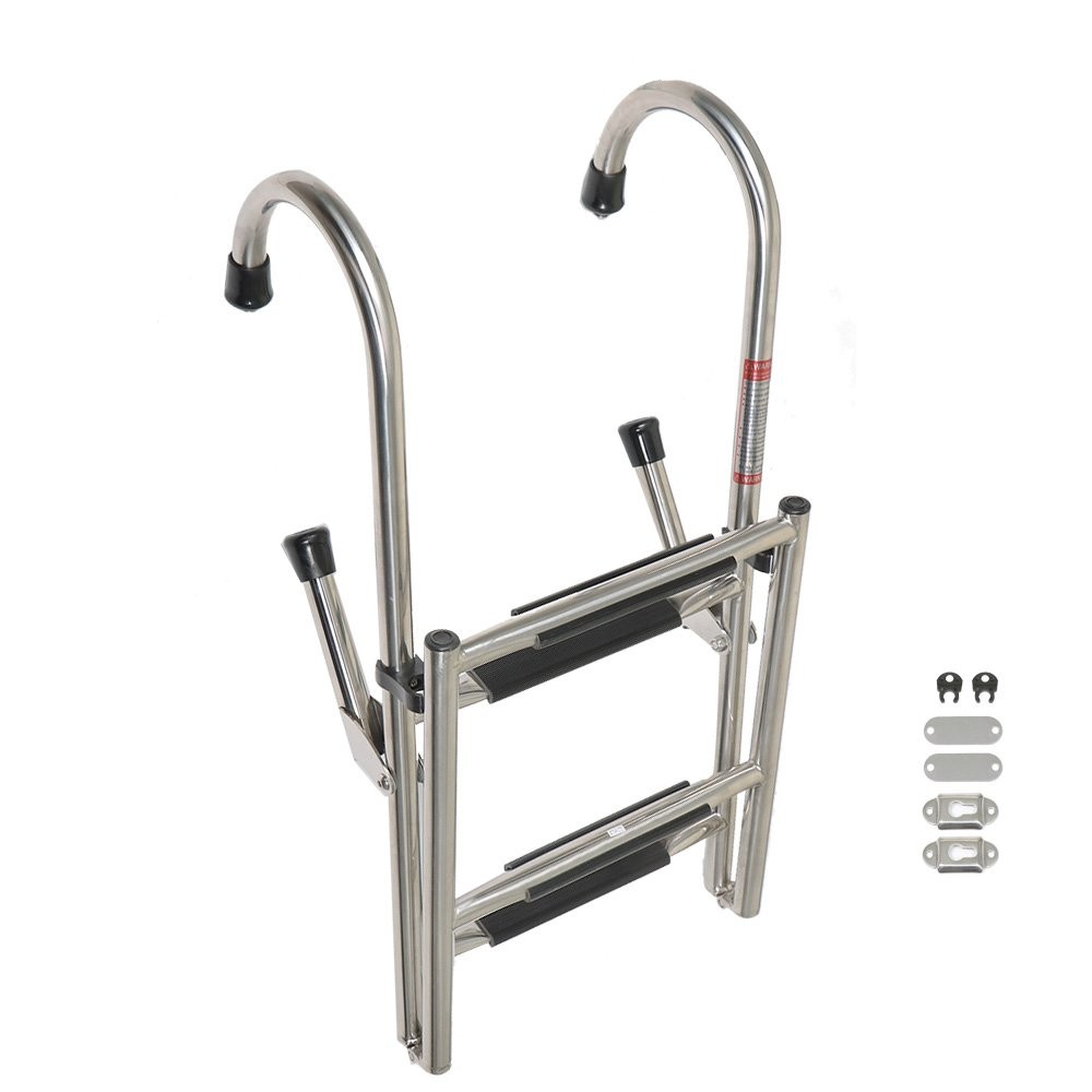 2/3/4/5 Step Boat Ladder Stainless Steel Telescoping Folding Dock Ladder