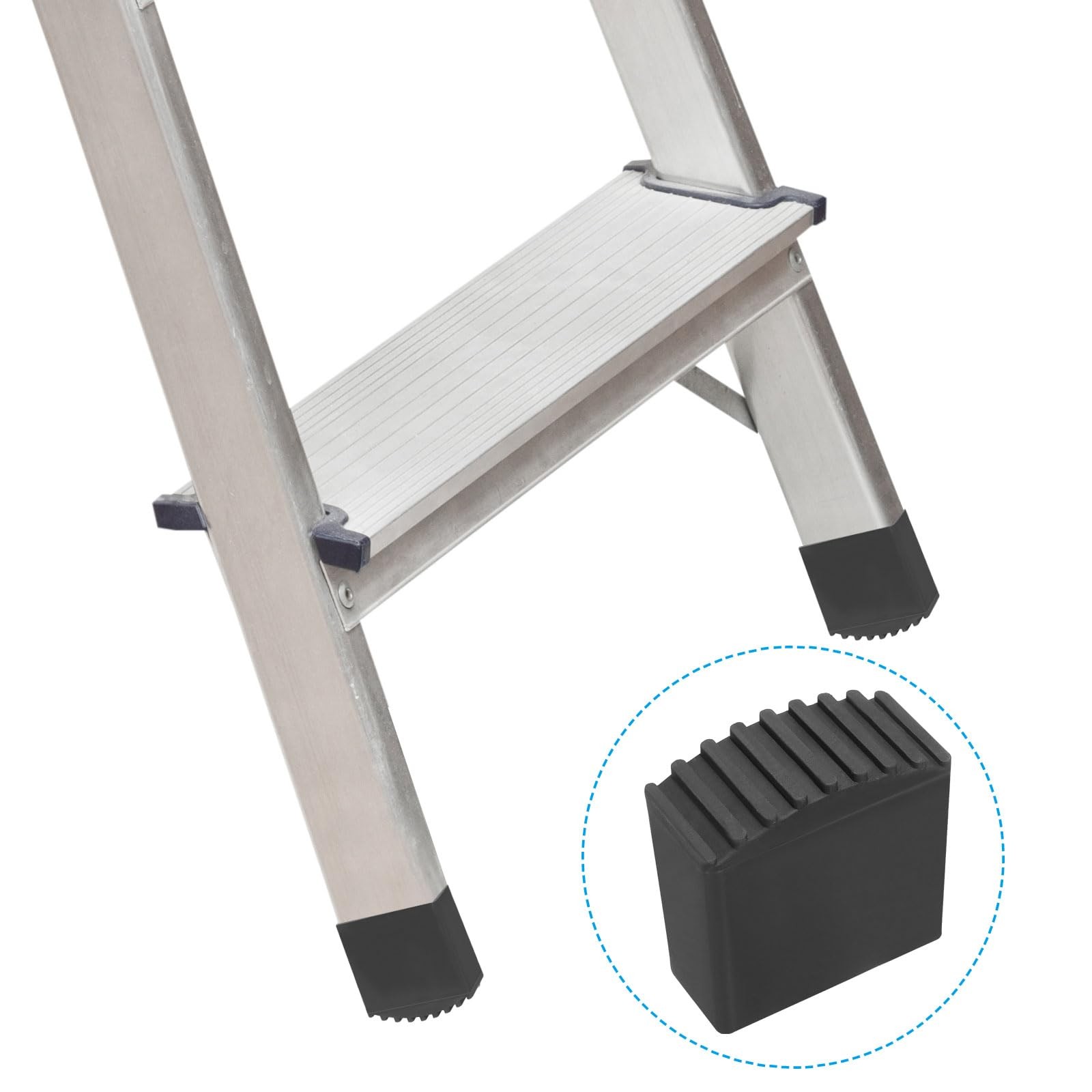 PATIKIL Step Ladder Foot Mat, 2 Pack Herringbone Feet Cover Black