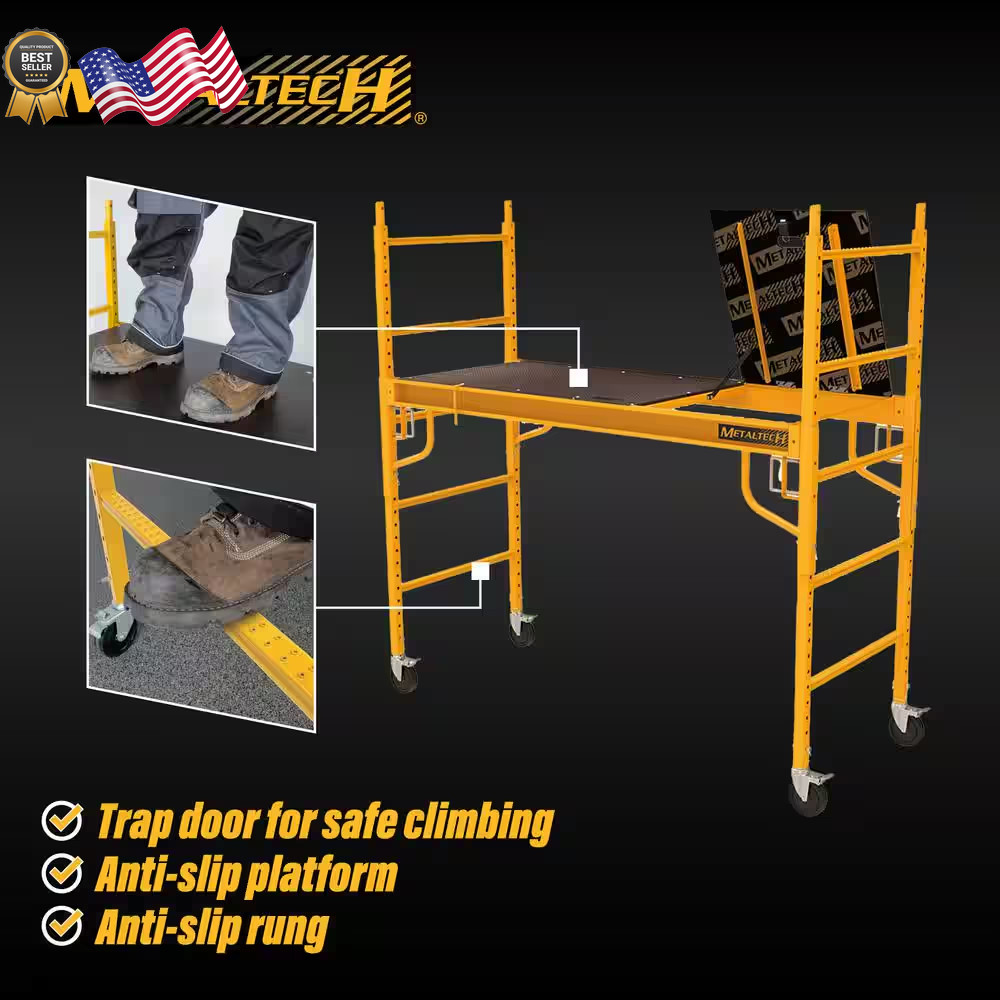 Safeclimb 6 Ft. Baker Scaffold with Platform and Included Trap Door 1250 Lbs NEW